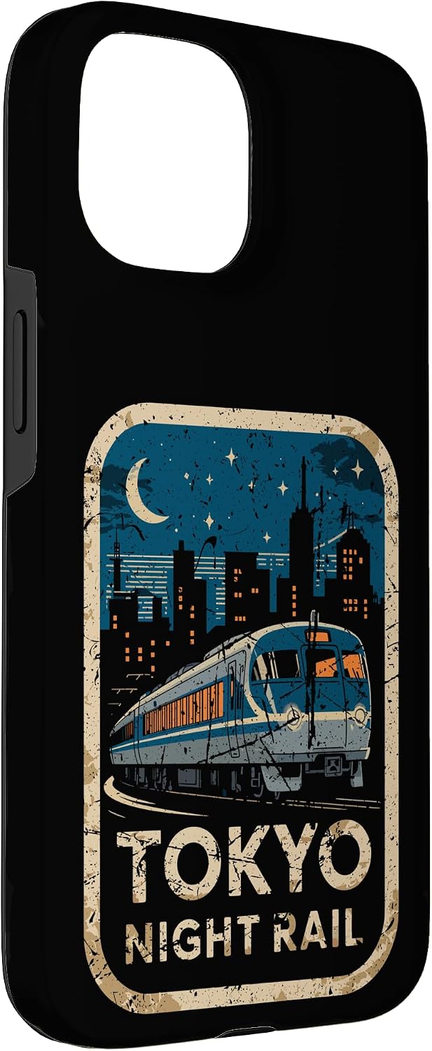 東京 夜行レール 日本 ビンテージ 都市列車 アニメ お土産 スマホケース iPhone 15 用