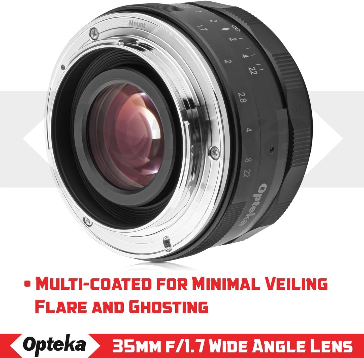 Opteka 35mm f/1.7 HD MCマニュアルフォーカスプライムレンズ Canon EF-Mマウント APS-Cデジタルカメラ用