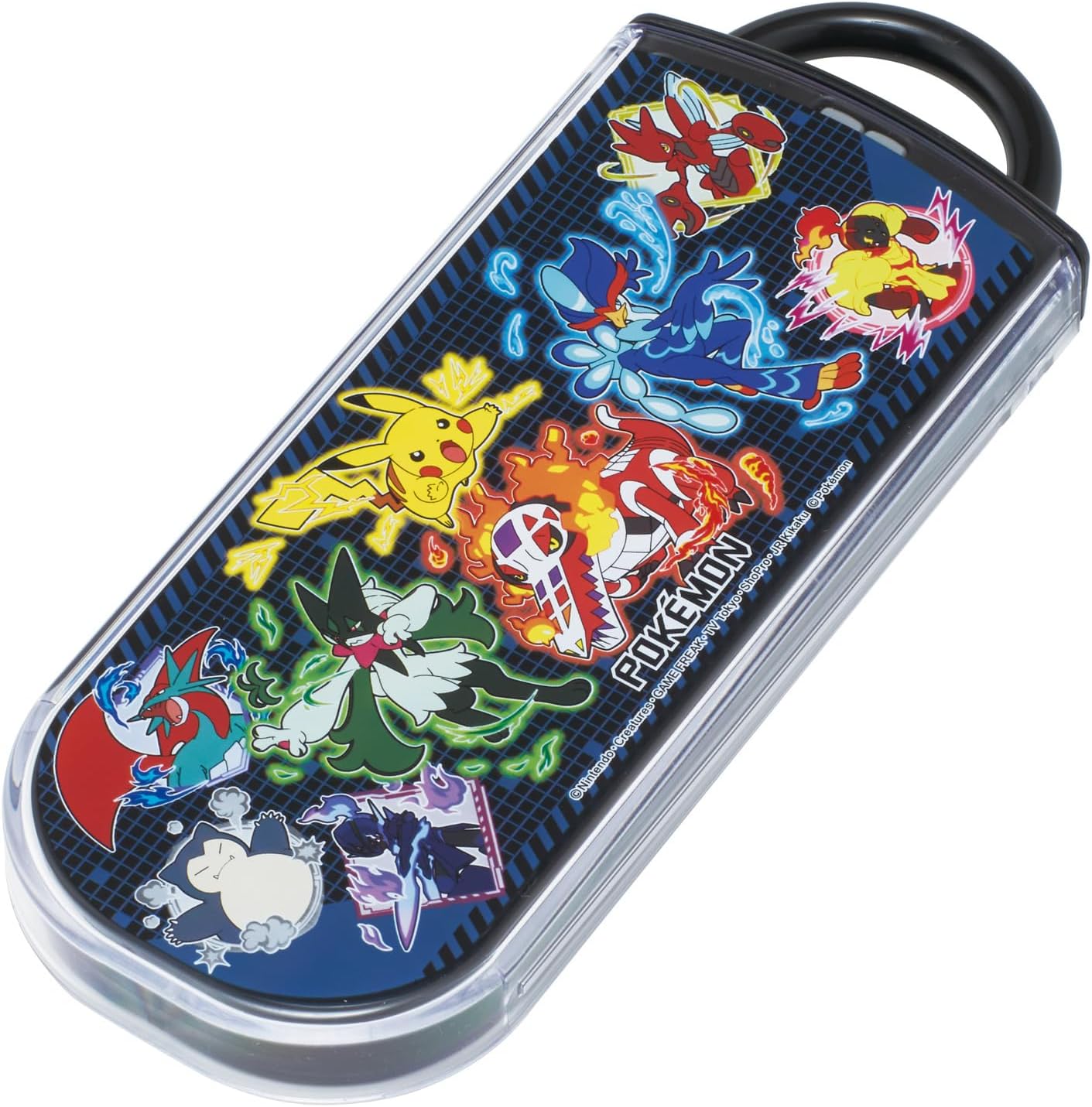 Skater TACC2AG69626 Children's Bento Trio Set, Chopsticks, Spoon, Fork, Kids Cutlery, Antibacterial, Easy to Open Slide Type, Made in Japan, Pokemon 25 Boys