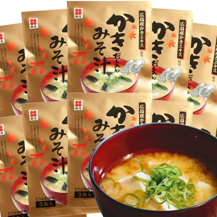 [30 Servings] Instant Miso Soup with Kakidashi (3 servings x 10 pieces) [Compatible with Hiroshima Prefecture Oyster Dashi Miso] Just dissolve it in hot water, Miso, Oyster, Miso, Oyster, Oyster Miso,