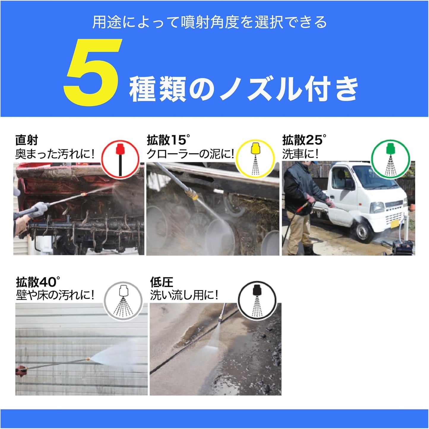 KOSHIN Engine-type High Pressure Washer 17MPa with Wheel Type JCE-1710 Self-Primping Direct Water Connection Agricultural Machinery Strong Cleaning Black