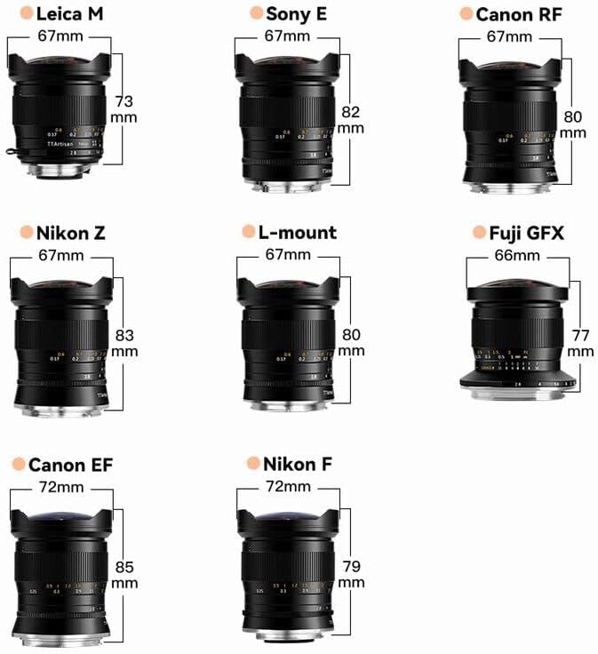 TTArtisan 11mm f2.8 Manual Focus Fisheye Lens for Canon EF Mount Cameras