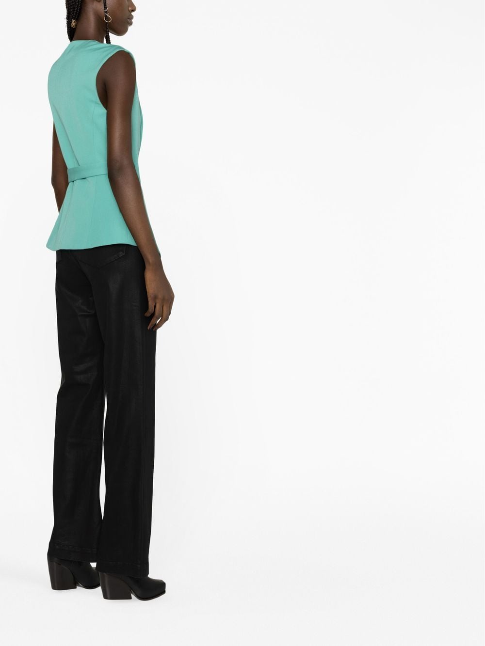 Balmain バルメインノースリーブのベルト付きウールジャケット - Image 3