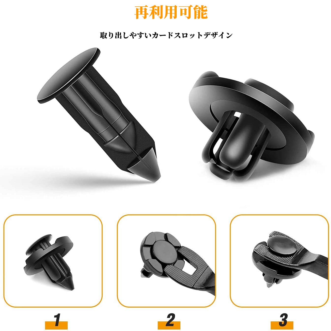 100pcs Car Rivet Clips 8mm Hole Diameter Fastener Clips for Nissan Toyota Clips for Daihatsu Mazda Suzuki Auto Parts Bumper Fender Clip Retaining Clip for Mazda Toyota Suzuki