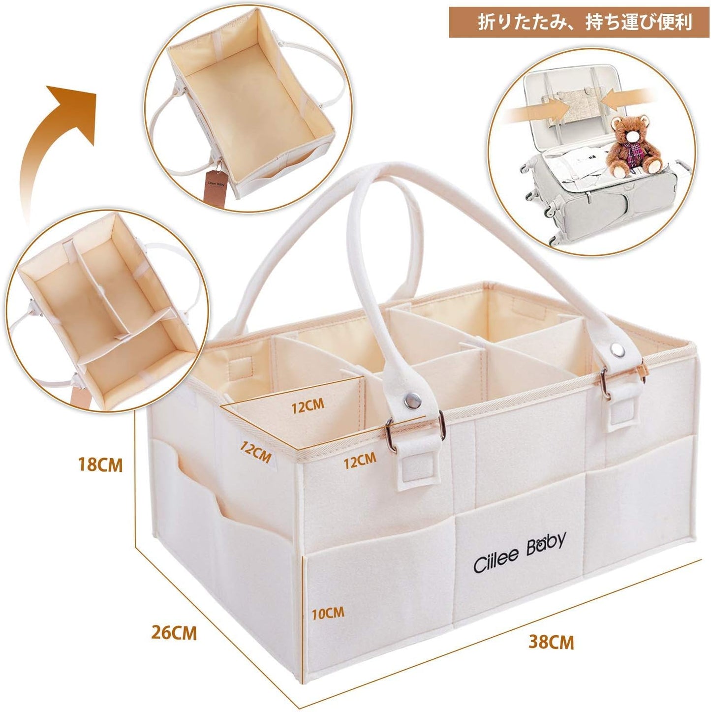 Diaper Stocker, Diaper Storage, Diaper Storage Case, Baby Supplies, Storage Bag, Multifunctional, Diaper Storage Bag, Foldable, Baby Storage Box, Car Travel Storage Bag with Lid, Baby Prep, Toys