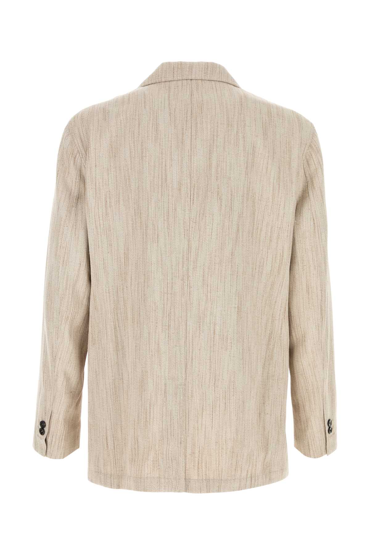 Bottega Bottega Veneta Melange Sand Viscose Blend Blazer - Image 3