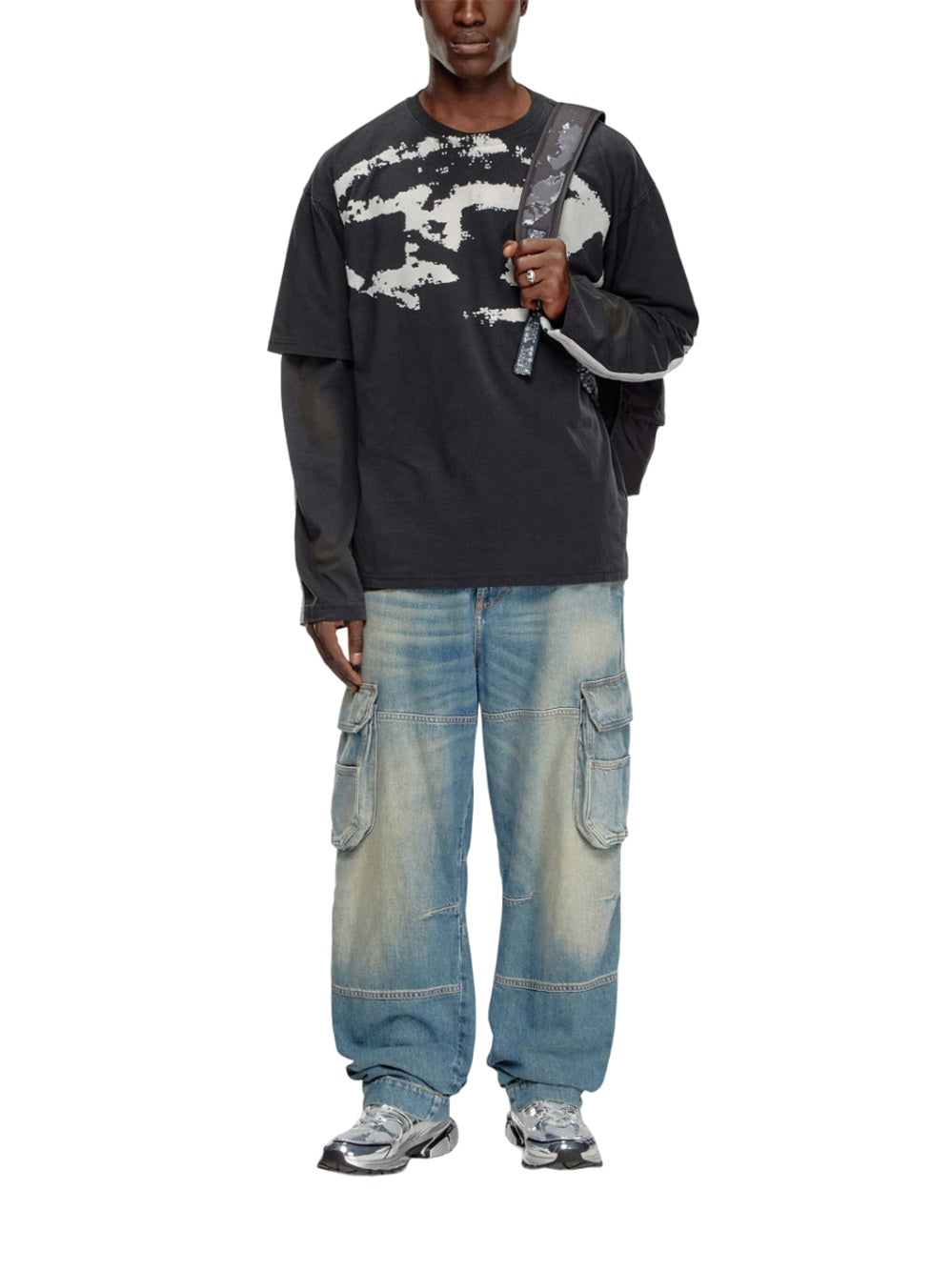 Diesel 群れのロゴ付きディーゼルTボックスTシャツ - Image 3