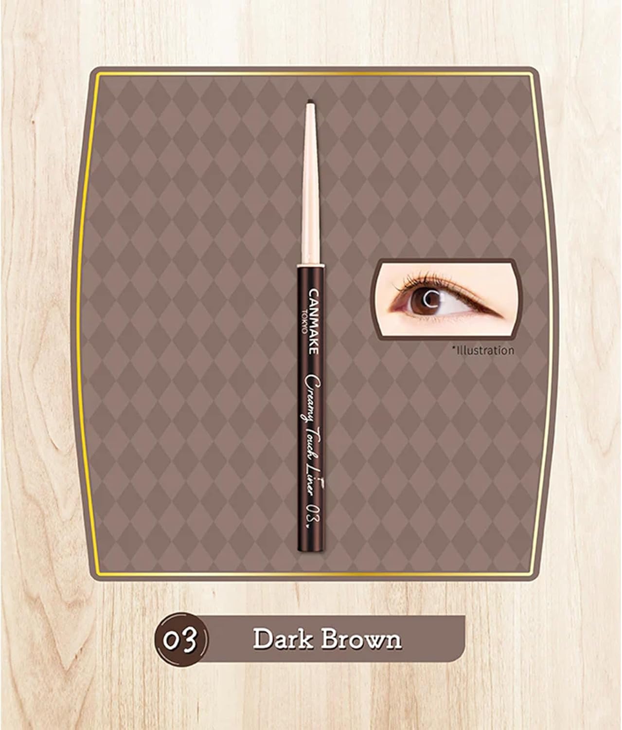 Canmake Creamy Touch Liner Gel 03, Dark Brown, 0.004 oz (0.10 g)