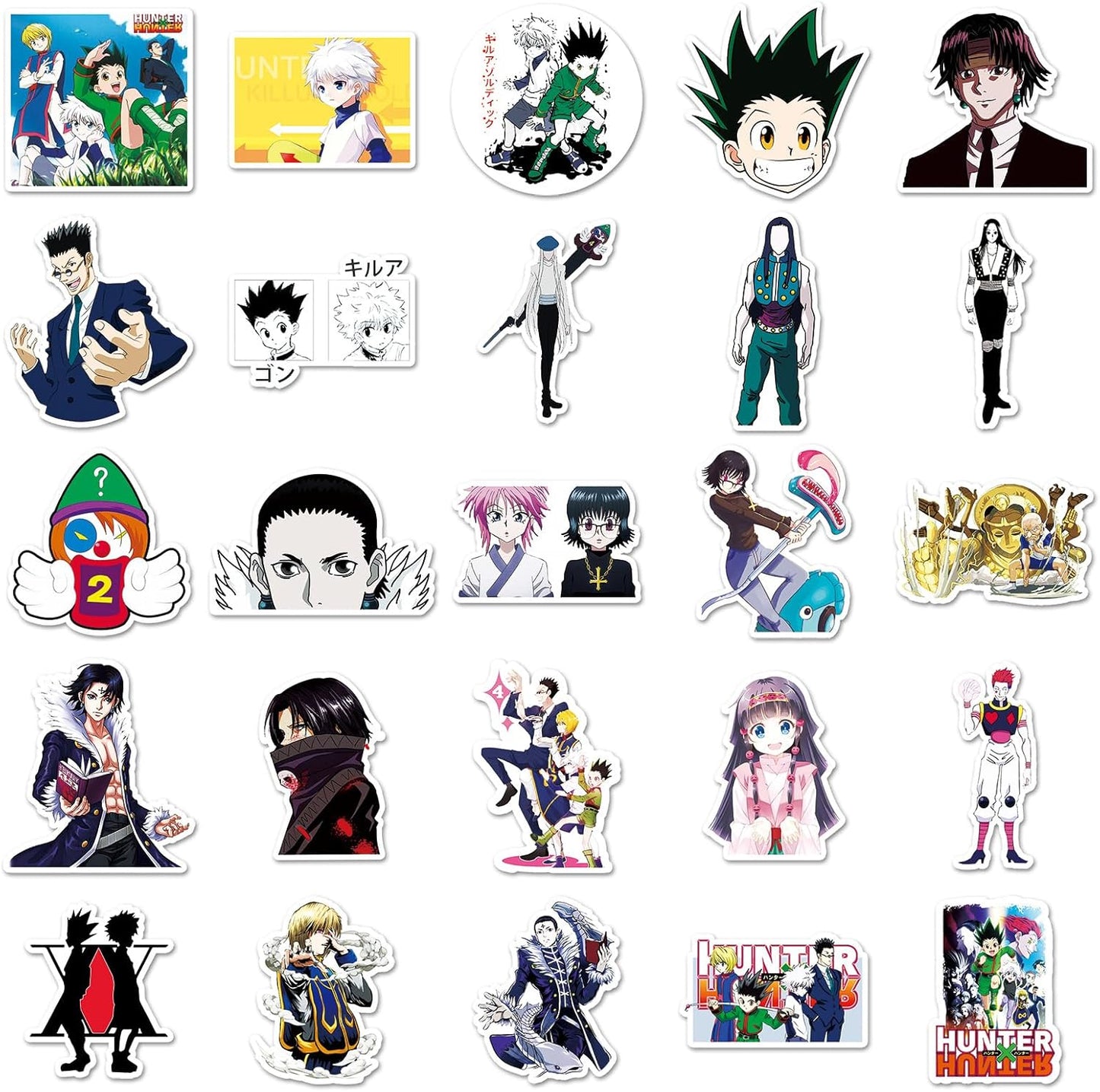 50 Piece Hunter x Hunter Sticker Collection Sticker Set Anime Cartoon Stickers Cute Notebook Stickers for Children Waterproof PVC Stickers Character Goods Surroundings Popular Picture Pasting Gift DIY