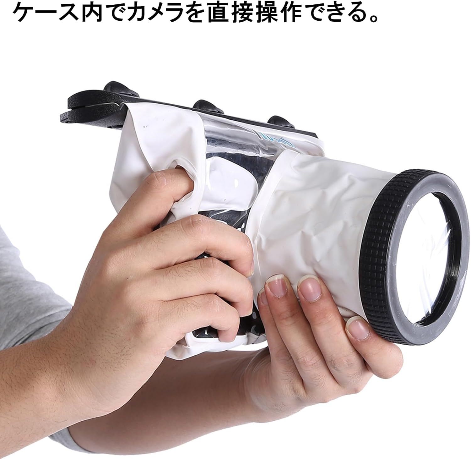 Underwater Waterproof Doving Case Bag 20M for Nikon DSLR Camera Underwater Case Oil Proof Camera Diving Bag (White)