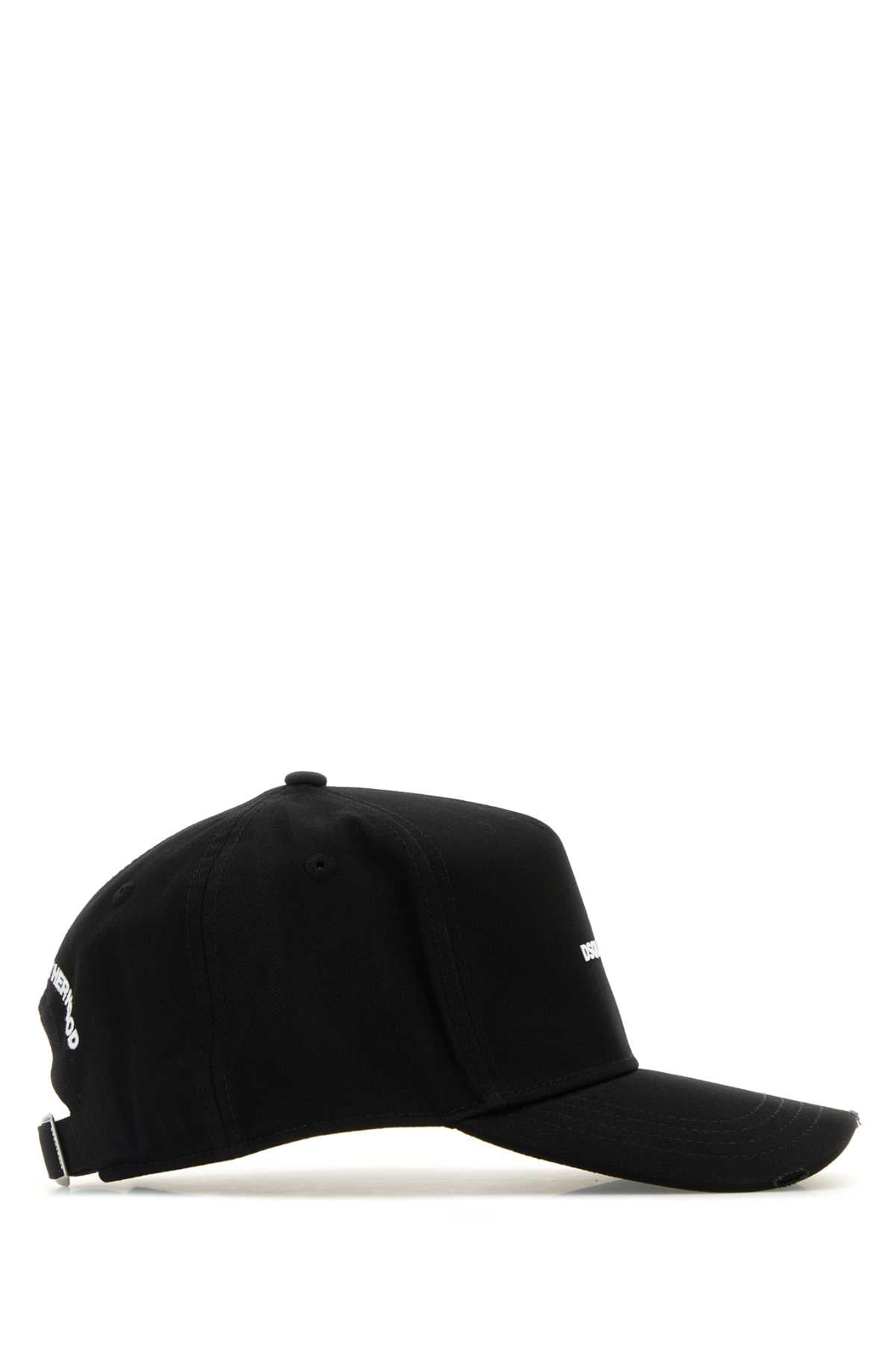 Dsquared2 Dsquared Black Cotton Baseball Cap - Image 3