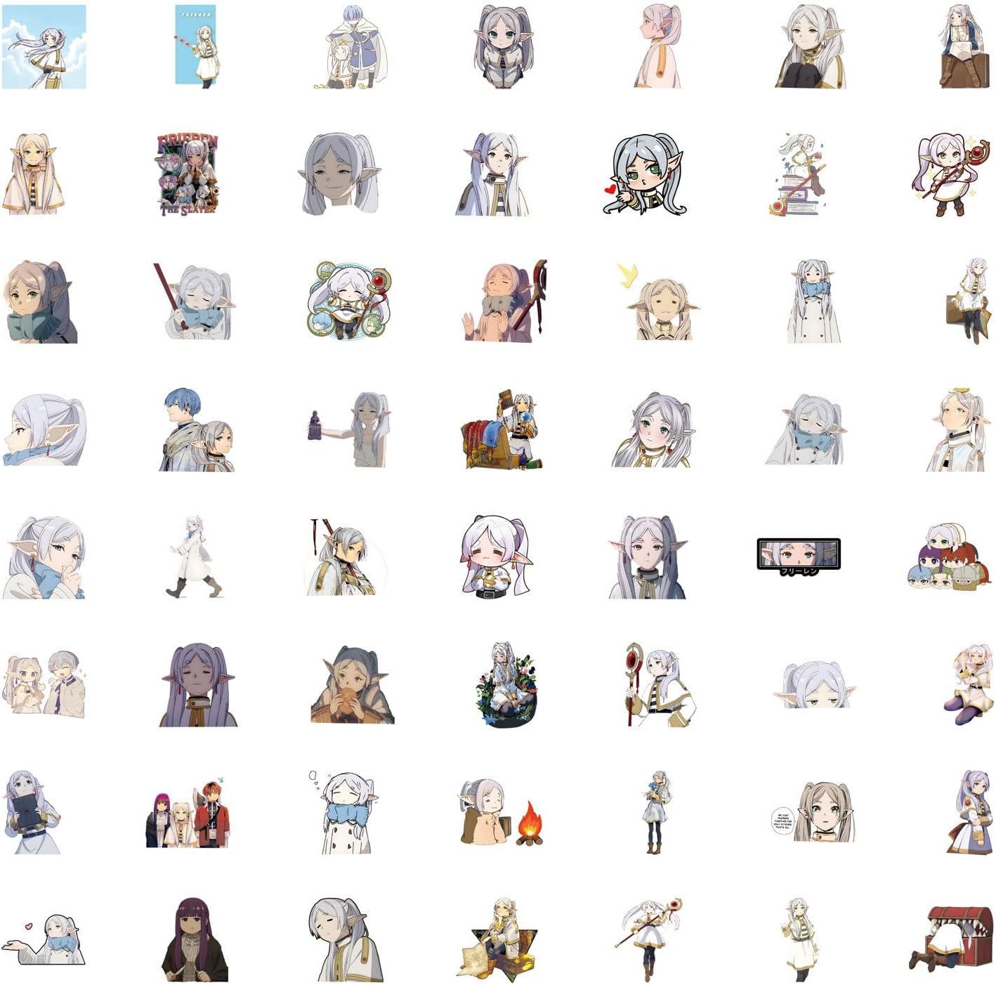 110 pieces Funeral Freeren Himmel Fern Stark Stickers Set, Anime, Cartoon Stickers, Cute, Notebook Stickers, Children's Stickers, Waterproof PVC Stickers, Character Goods, Surroundings, Popular
