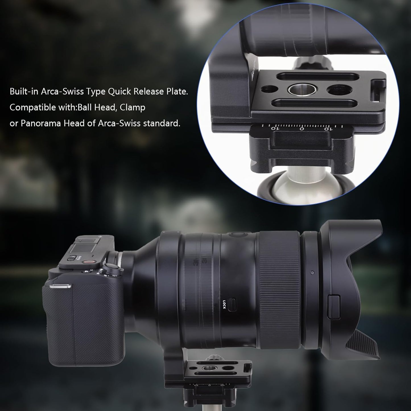 Haoge LMR-SM140 Ring Tripod Socket for Sigma 100-400mm f/5-6.3 DG OS HSM Contemporary Super Telephoto Zoom Lens Compatible with Arca-Swiss Plate Head