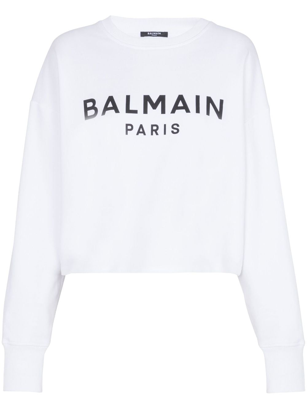 Balmainロゴオーガニックコットンクロップドスウェットシャツ - Image 3
