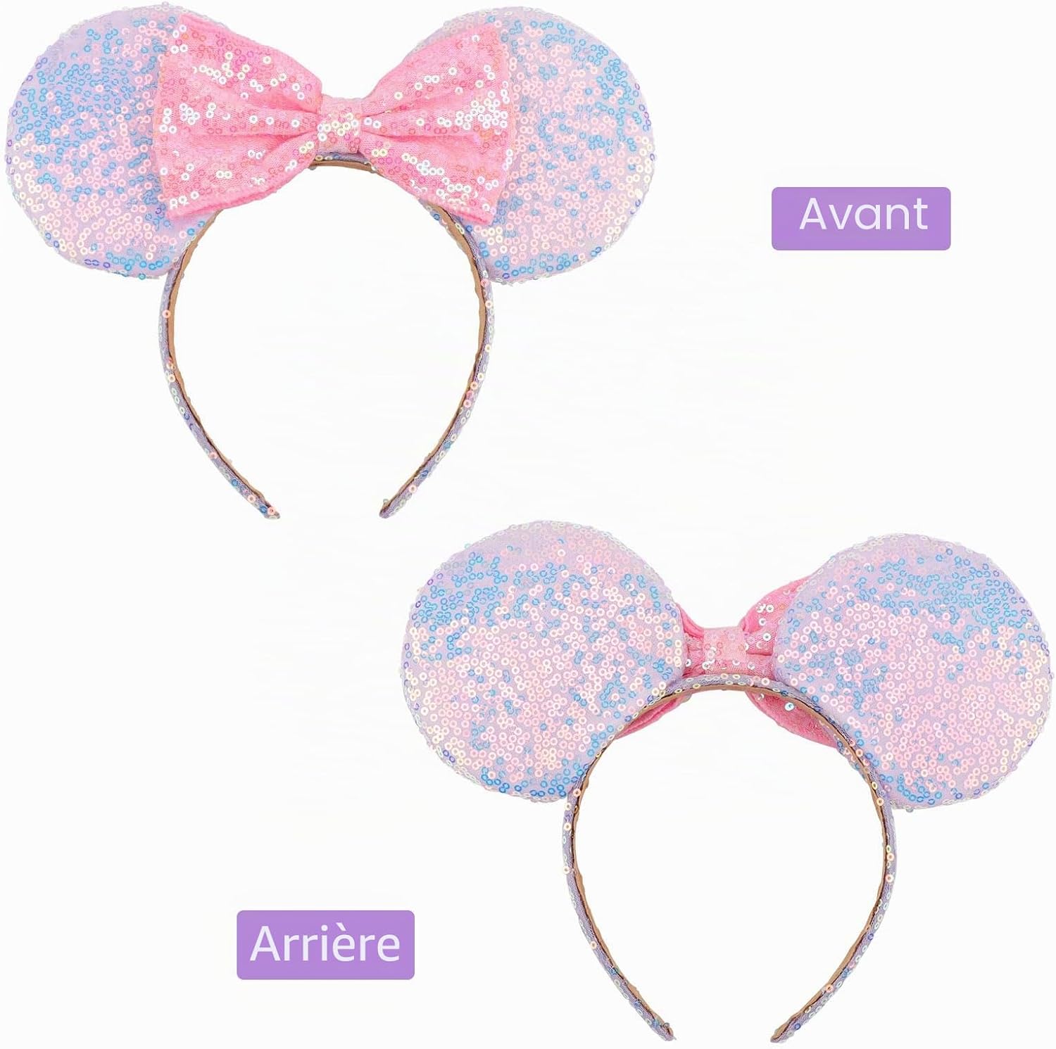 DRESHOW Mouse Ears Bow Headbands Sequins Party Decoration Cosplay Costume for Women