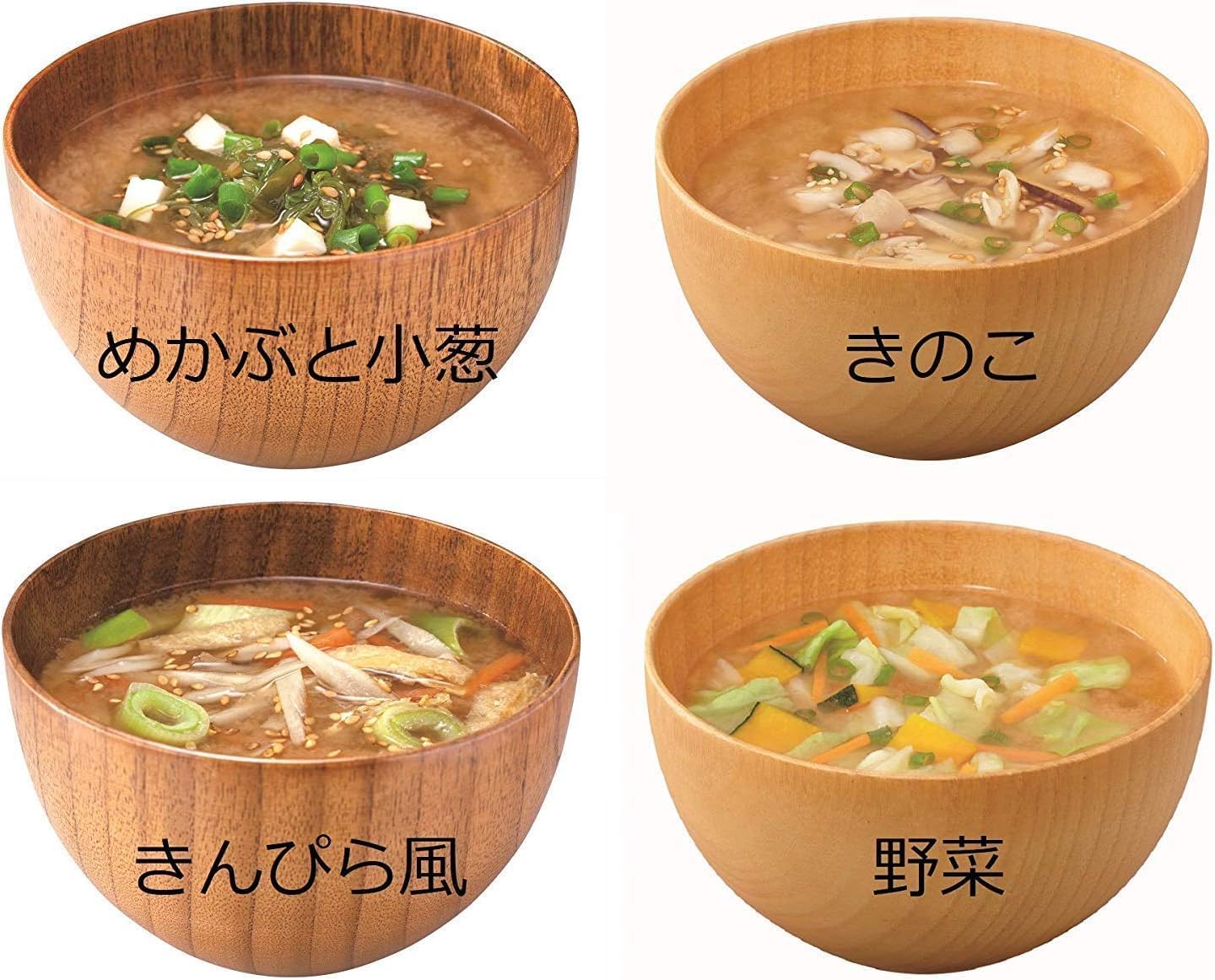 マルコメ Tanitadosho Miso Soup, Low Salt, Instant Miso Soup, 40% Salt Reduction, Pack of 48 (4 Types x 12 Servings) [Supervised by Tanitadosho]