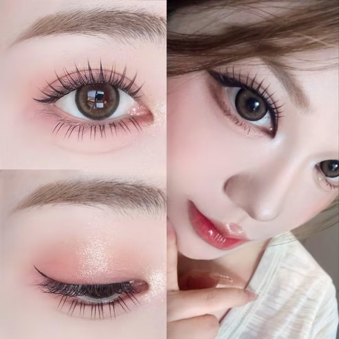 LASHIDOL Partial False Eyelashes, No Glue Needed, Instant Pita Eyelashes, For Parts, False Eyelashes, Glued Lashes, Glued Eyelashes, Glued Eyelashes, Segmented Self Adhesive Eyelashes, Natural,