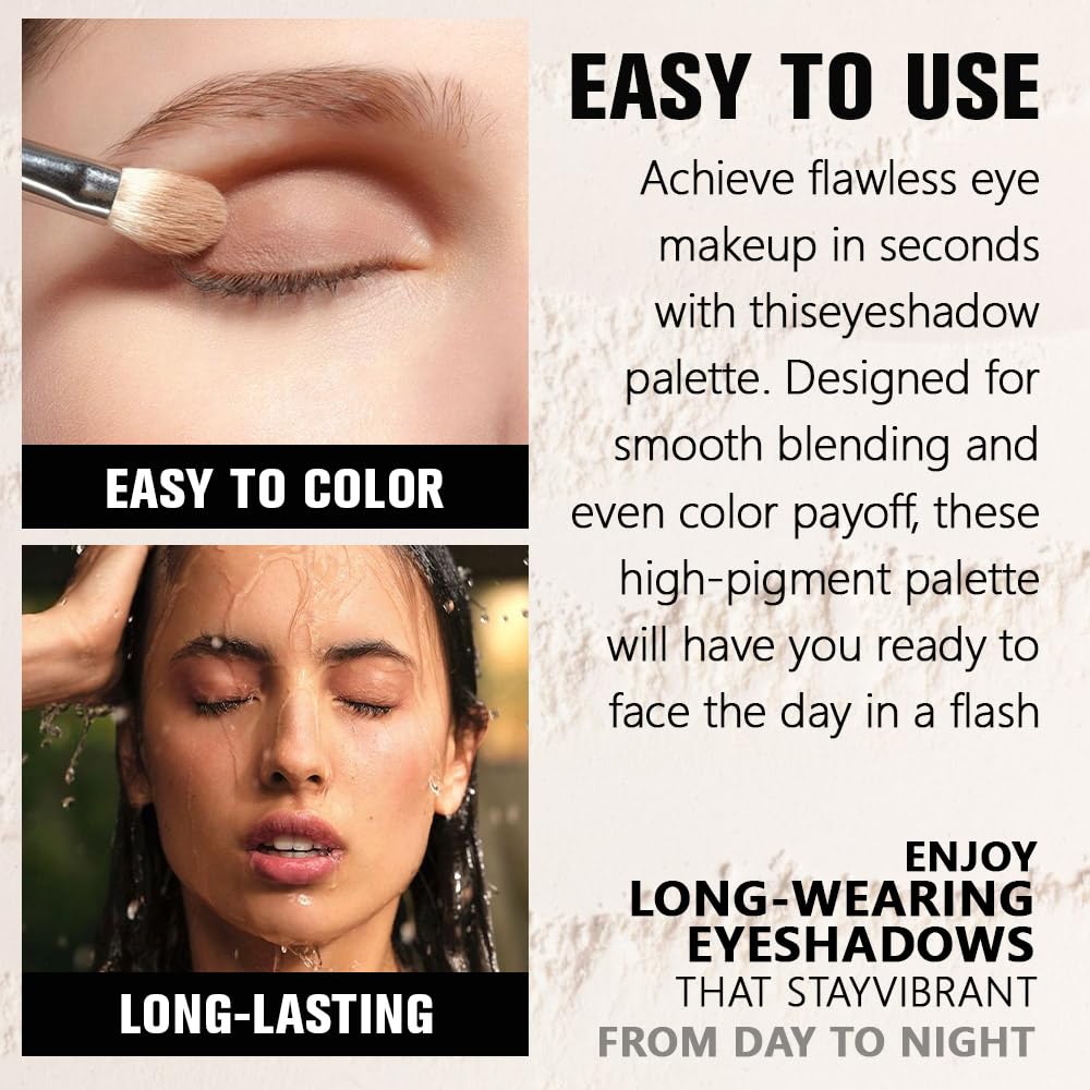 Sombra de Ojos Soltera con Destello de Champán, Sombra de Ojos Mini Liviana y Mezclable para Mujeres Mayores, Paleta de Maquillaje de Sombra de Ojos Monocromática Pigmentada Impermeable