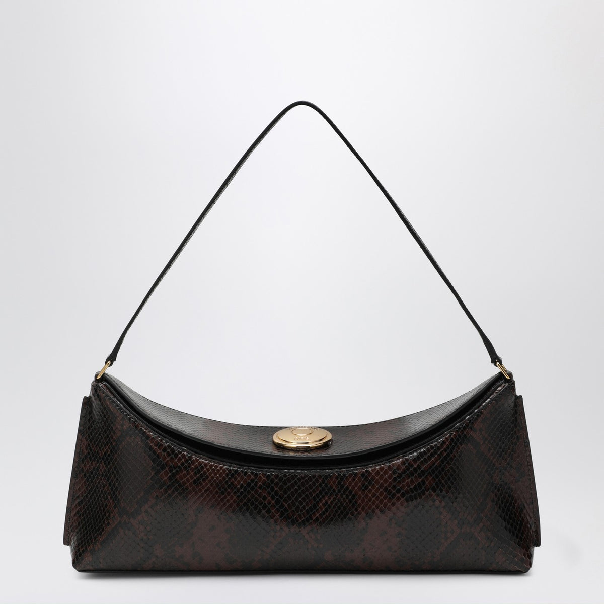 Jacquemus Jacquemus Embossed Python Effect Leather Ovalo Clutch - Image 4
