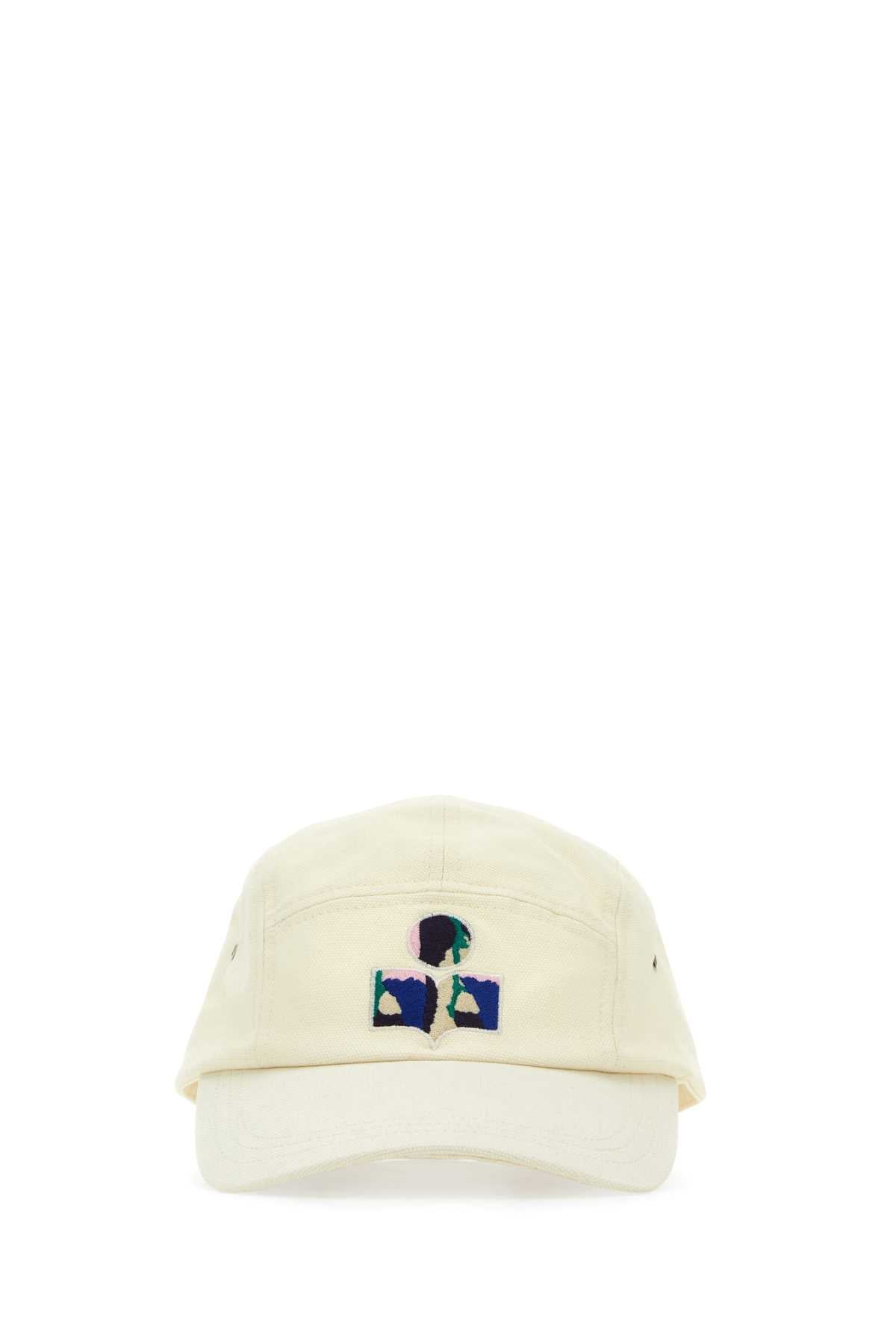 Isabel Isabel Marant Ivory Cotton Tedji Baseball Cap - Image 4