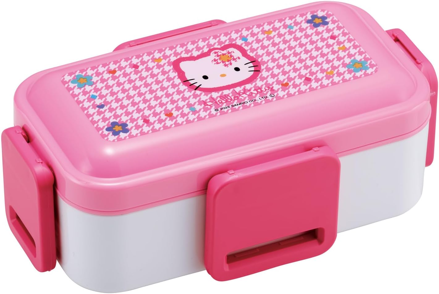Skater PFLW4AG-A 2-Tier Lunch Box, 20.3 fl oz (600 ml), Women's, Made in Japan, Fluffy Dome Lid, Dishwasher Safe, Microwave Safe, Sanrio Hello Kitty Kaohana