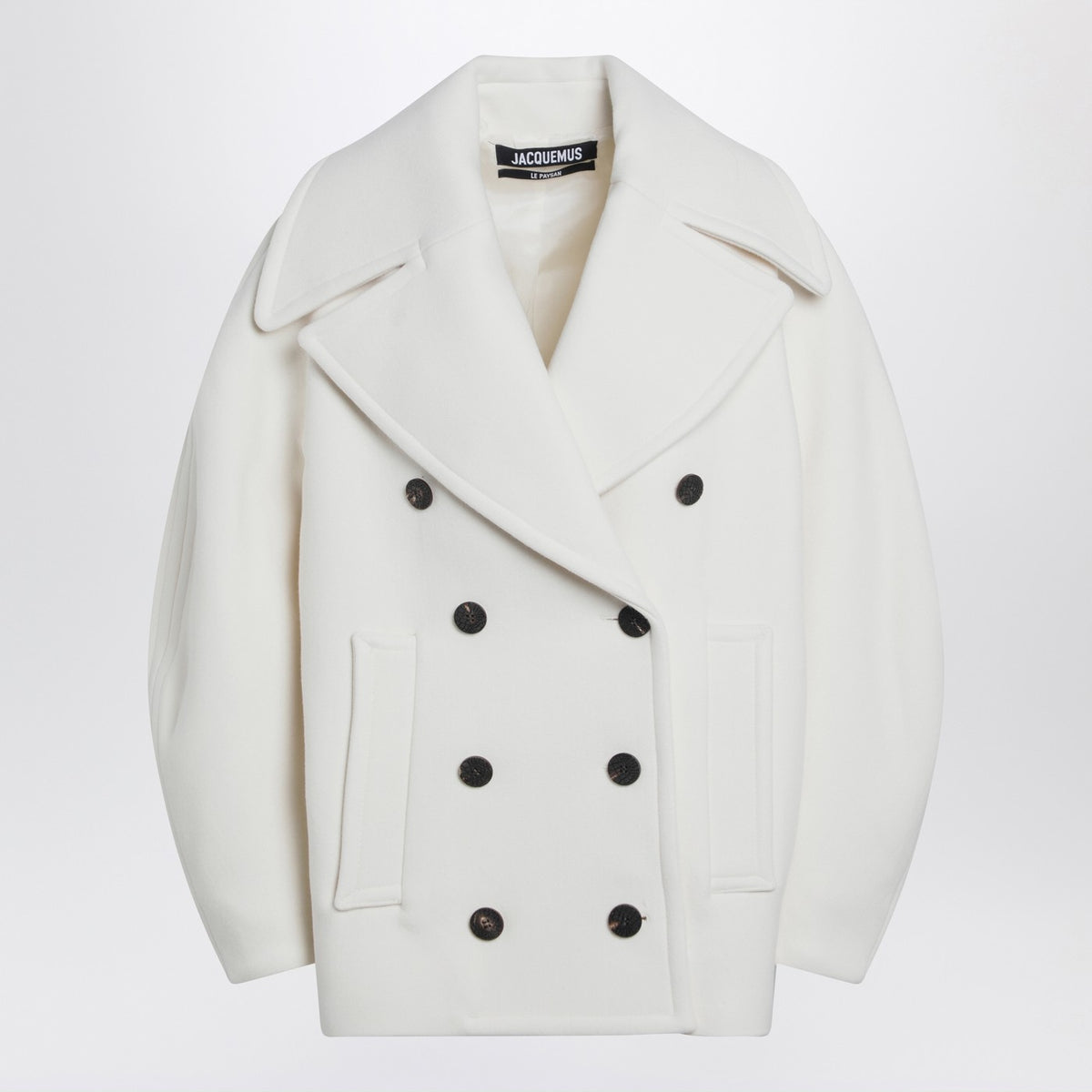Jacquemus Jacquemus White Wool Double Breasted Coat - Image 4