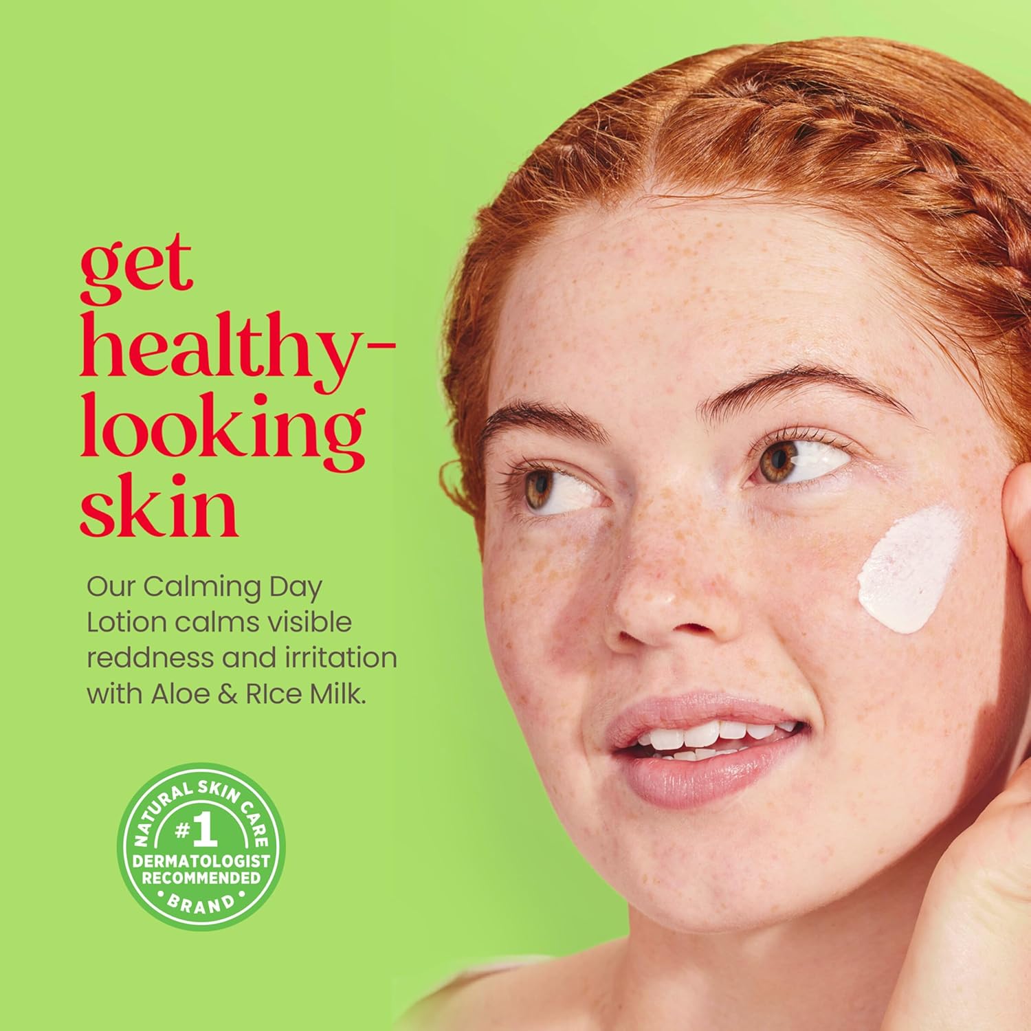 Burt's Bees Loción facial calmante SPF 30 con aloe y leche de arroz para pieles sensibles, la loción facial de protección solar alivia el enrojecimiento y la irritación, cuidado de la piel de origen natural del 99.4 %, tubo de 1.8 onzas