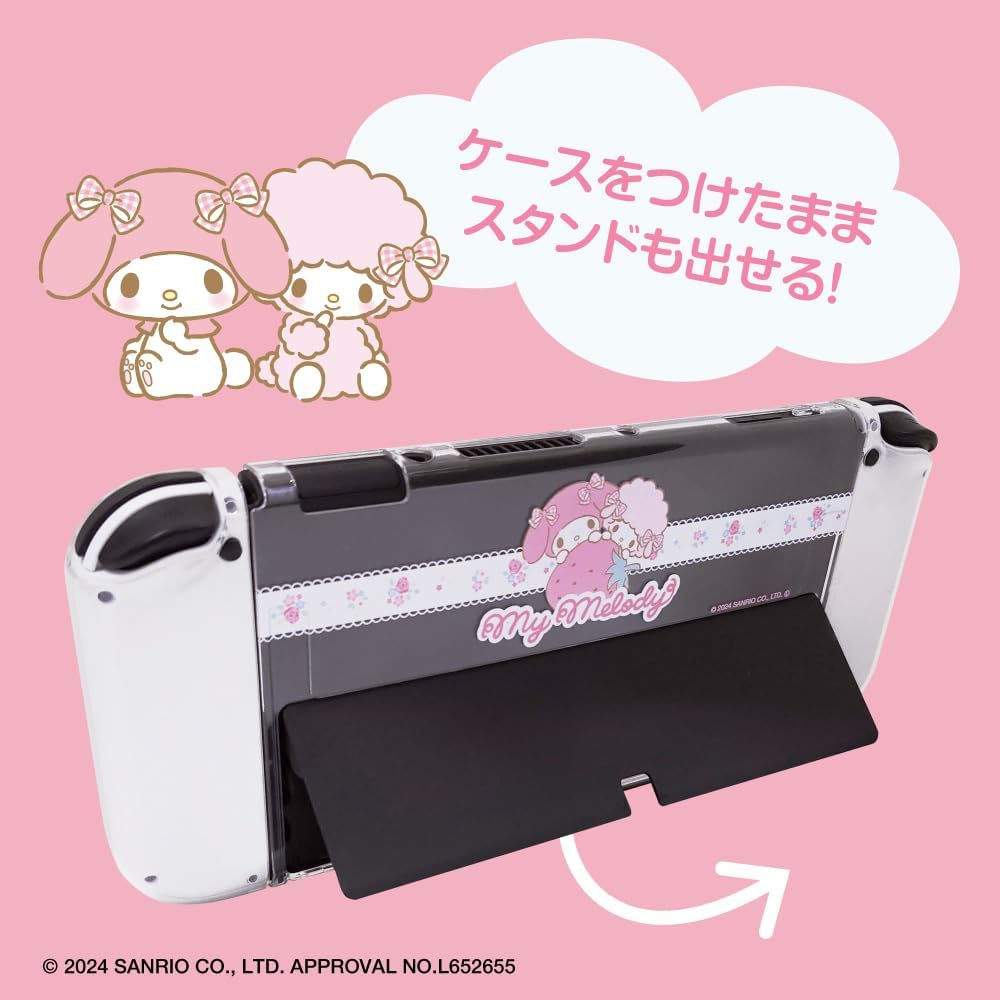 ALLONE (アローン) Game Use Separate Clear Case #Unipo Sanrio Characters My Melody 9.25"*0.59"*3.94" Protects from Scratches and Stains Compatible with Switch OLED Can be Charged While Attached Convenient