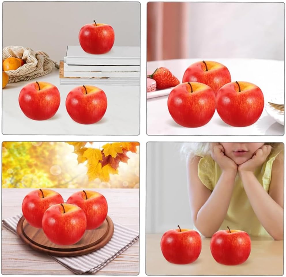 Food Sample Apples 5pcs Fruit Fruit Fruit Lifelike Artificial Fruit Full Size Realistic Fake Fruit Figurine Model Display Interior Replica New Year Wedding Christmas Birthday Room Decoration