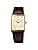 Seiko SWR064 Men's Wristwatch, Square Design, Quartz, Champagne Gold Dial x Brown Leather Band, Formal