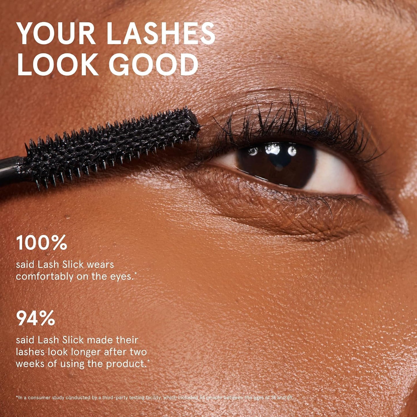 Glossier Lash Slick Lengthening Mascara, Black - Weightless Tubing Mascara + Conditioning Vegan Biotin & Japanese Fibers - Up to 12Hr Wear, Smudge Resistant, Precise Application, True Black, 0.29 oz