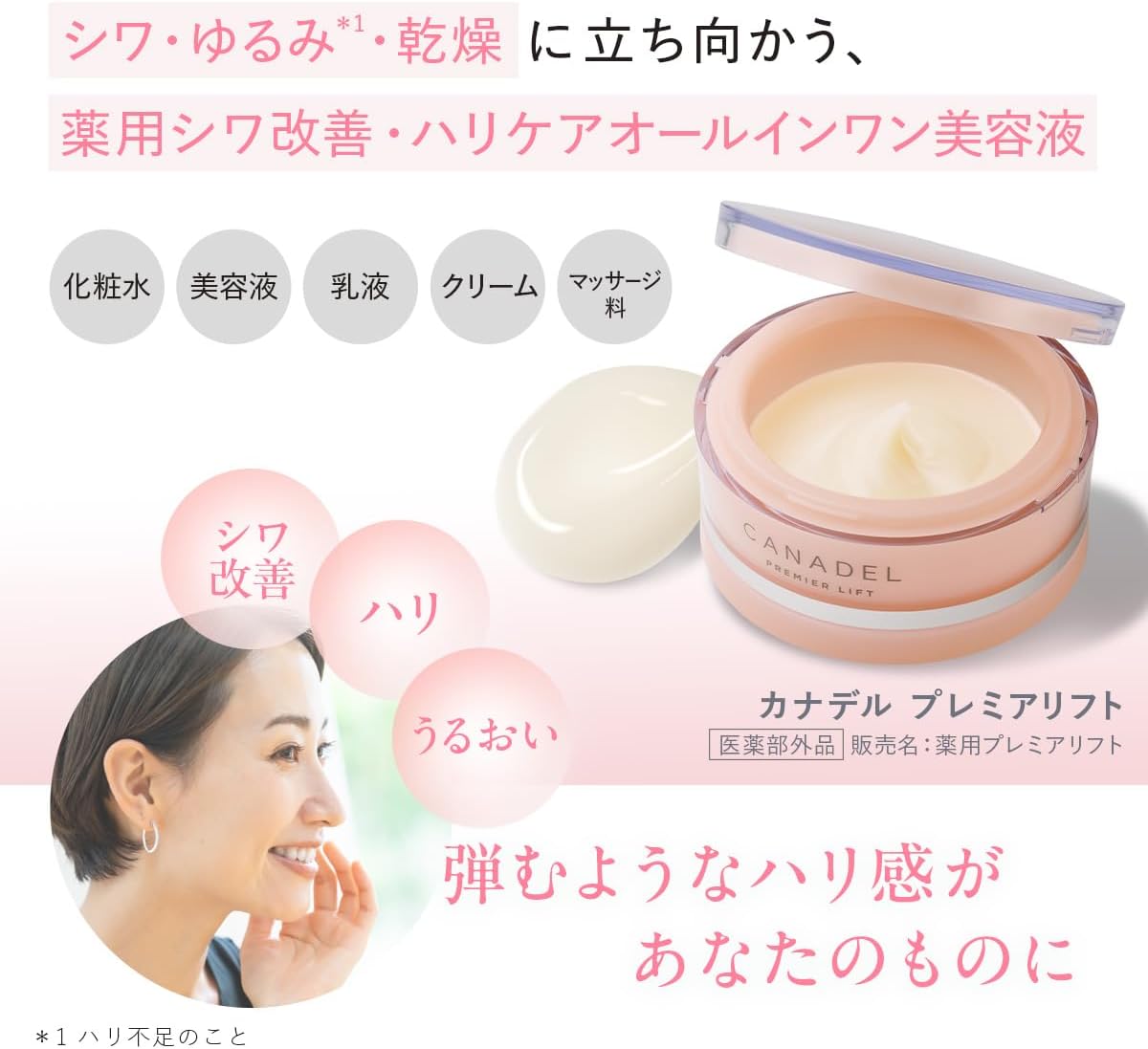 CANADEL Premier Lift All-in-One Quasi Drug for HURRICAL & WRINKLE REDUCTION, 2.0 oz (58 g), Beauty Serum, Moisturizing, Hali, Wrinkle Improvement, Niacinamide, Canadel