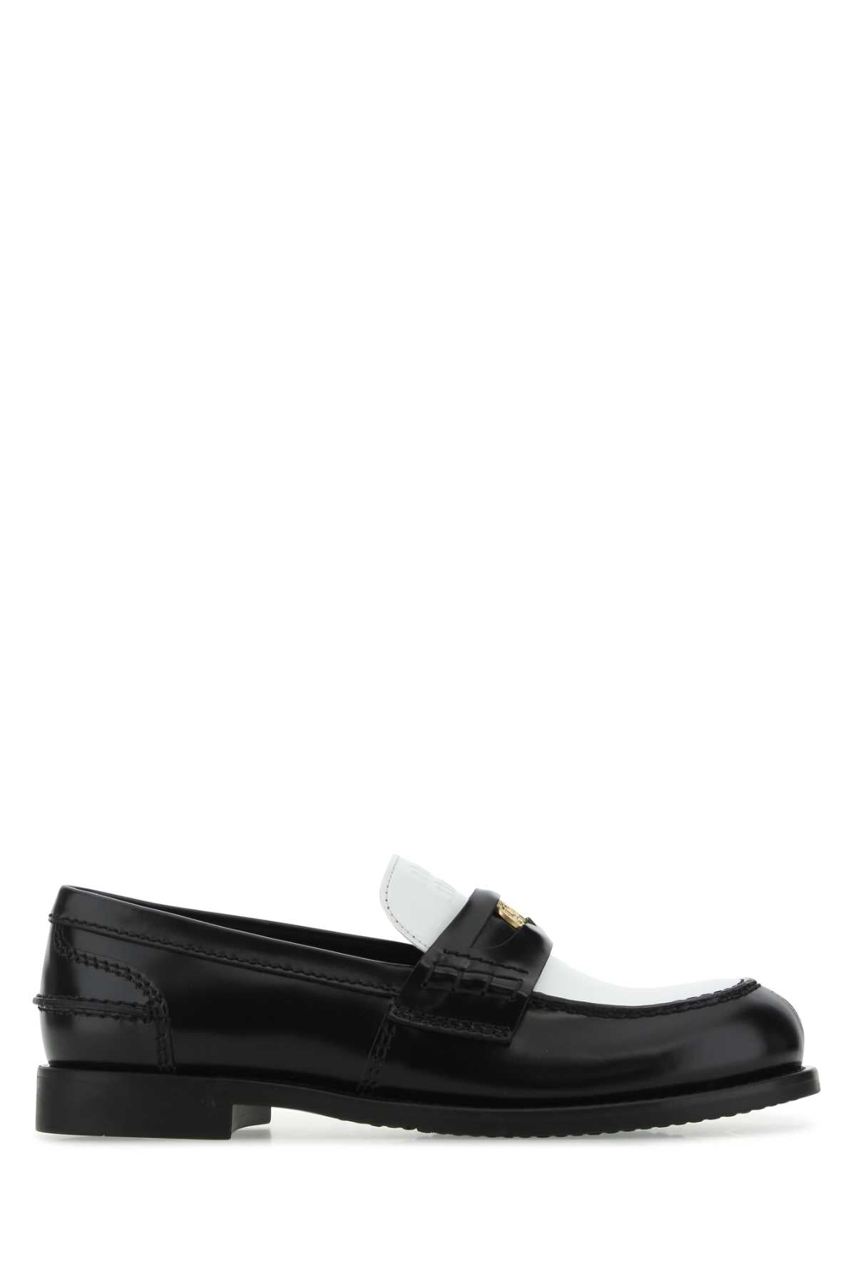 Miu Miu Miu Two Tone Leather Loafers - Image 4
