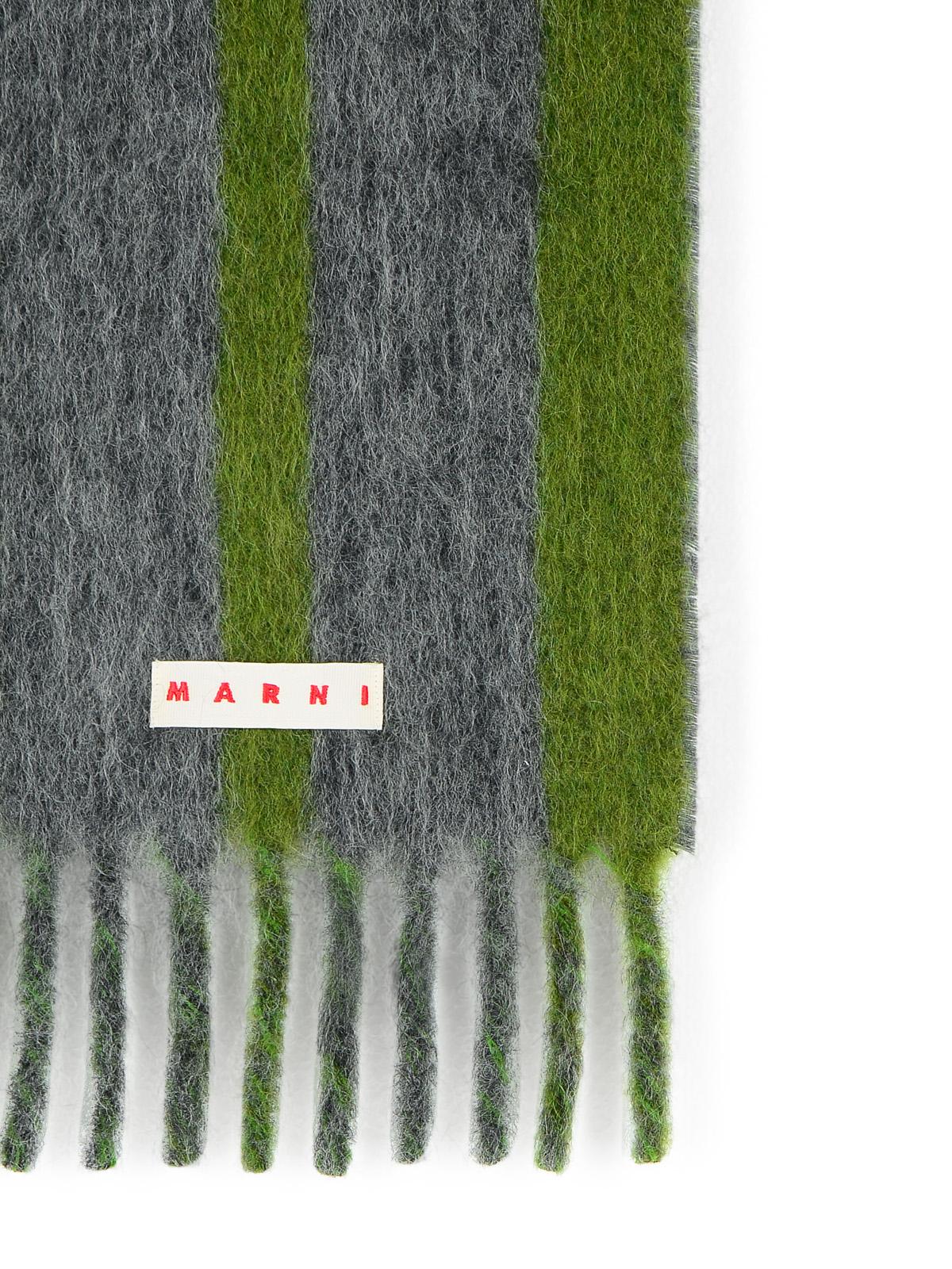 Marni Marni Grey Mohairブレンドスカーフとフリンジ - Image 4
