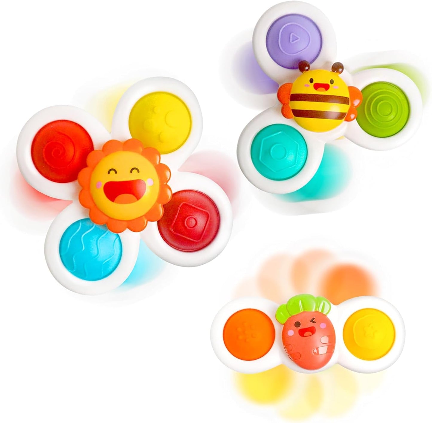 Baby Bath Toy Set of 3 Hand Spinner 0 Years Old with Suction Cup Toy