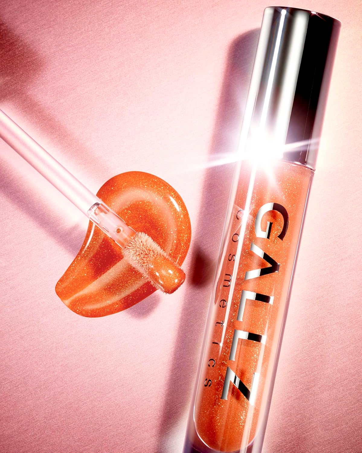 GALLZ Flashing Gloss, 03 Elegant Beige, 0.1 oz (2.8 g), Lip Gloss, Lurex, Beige, Moisturizing, Explosive, Sheer, Coloring