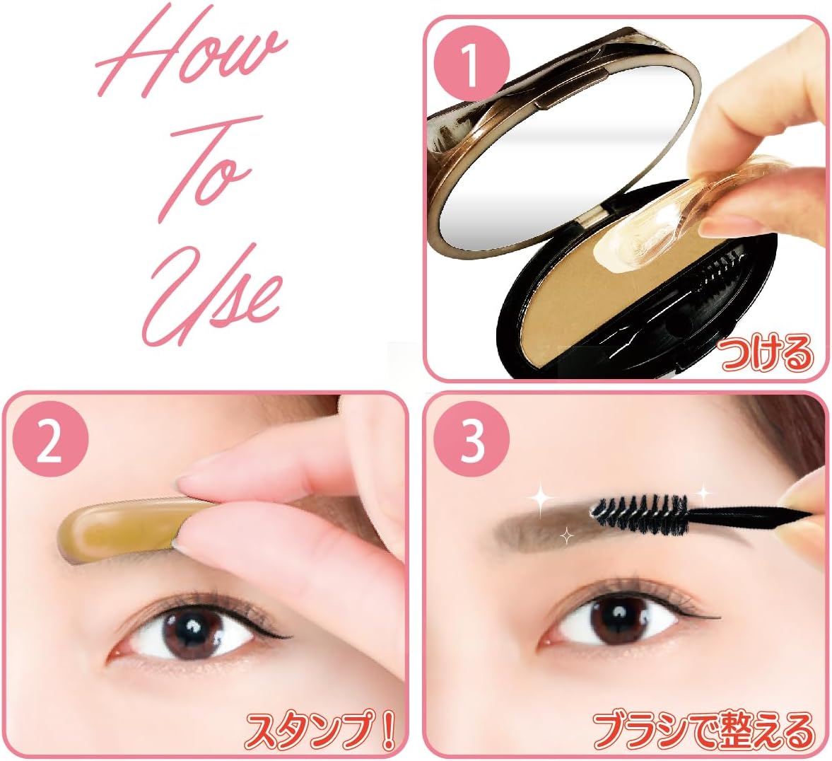 Kiss New York Limited Replacement Sponge Included Eyebrow Stamp Eyebrow Stamp Eyebrow Pong Eyebrow Makeup kissnewyork (Natural Brown, KBS13J Straight)