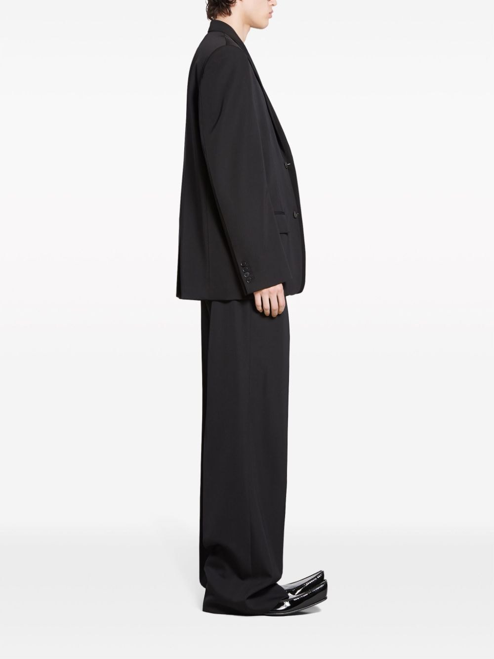 Balenciaga バレンシアガウールシングル胸ブレザージャケット - Image 4