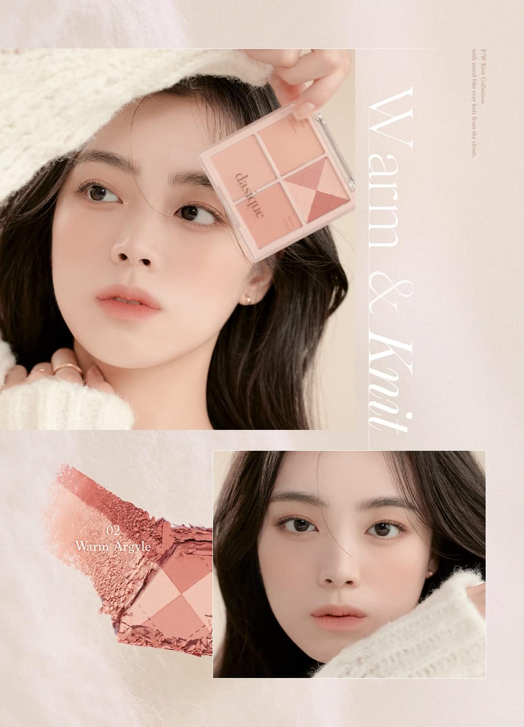 "Official" Daisy Blending Mood Cheek Blending Mood Blush / Blusher Palette / 4 Color Blusher / Yebé / Warm Tone & Cool Tone / Cheek Palette (04 Beige Knit)