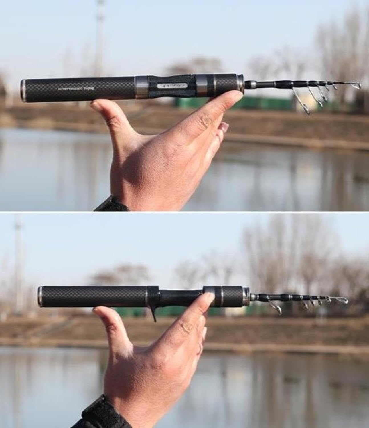 Lure Rod, UL Adjusted, Ultra Short Mini Micro Telescopic - Portable Compact Rod with Carbon Material, Ultra Light Design Casting Rod