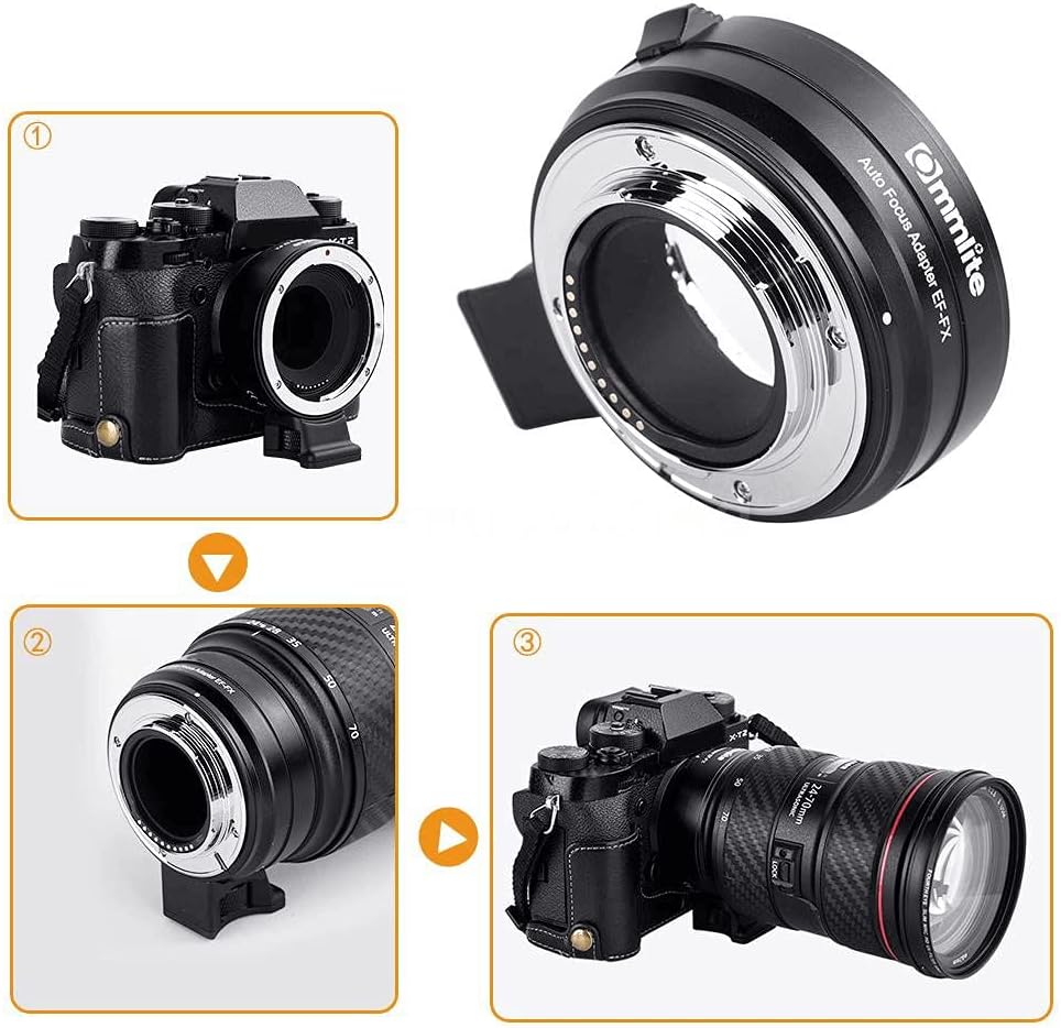Commlite CM-EF-FX Lens Mount Adapter (Canon EF Mount Lens to Fujifilm X Mount Converter) with Electronic Contacts