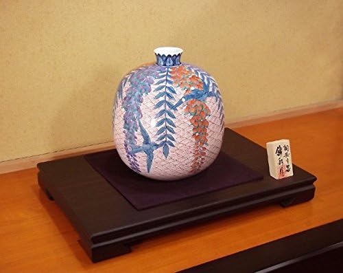 Traditional Craftwork|Dyed Brocade Aokanami Fujienenoe Urn|Arita Ware / Imari Pottery Vase | Ceramic House Fujii Nishiki