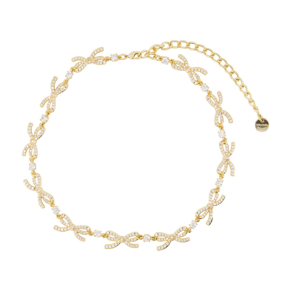 Self クリスタルボウズネックレスセルフポートレートメタルゴールド - Image 4