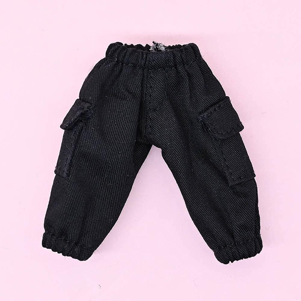 niannyyhouse OB11 Size Obitsu Doll for 4.3 inches (11 cm) Body, T-shirt + Pants, Set of 2, Plain T-shirt, Doll Clothing, Overalls, 1/12bjd Doll Clothes (White+Black)