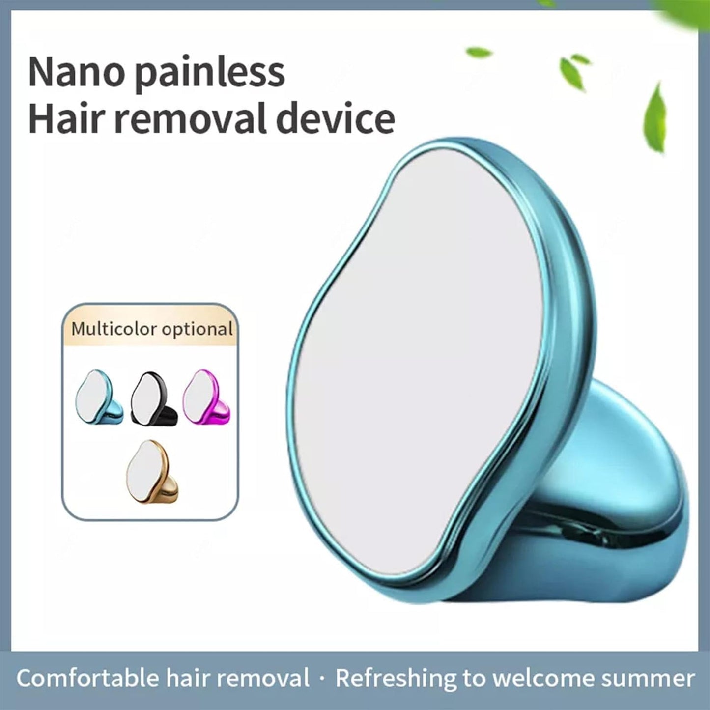 Painless Epilator, Just Rub, Newest Exfoliating Tool, Compact Epilator, Unisex, Quick and Easy Crystal Hair Removal, No Charging, Convenient, Fashionable, Easy to Clean, Magic Eraser Waxing, (Pack of 1), 2-5 Days Delivery, Blue