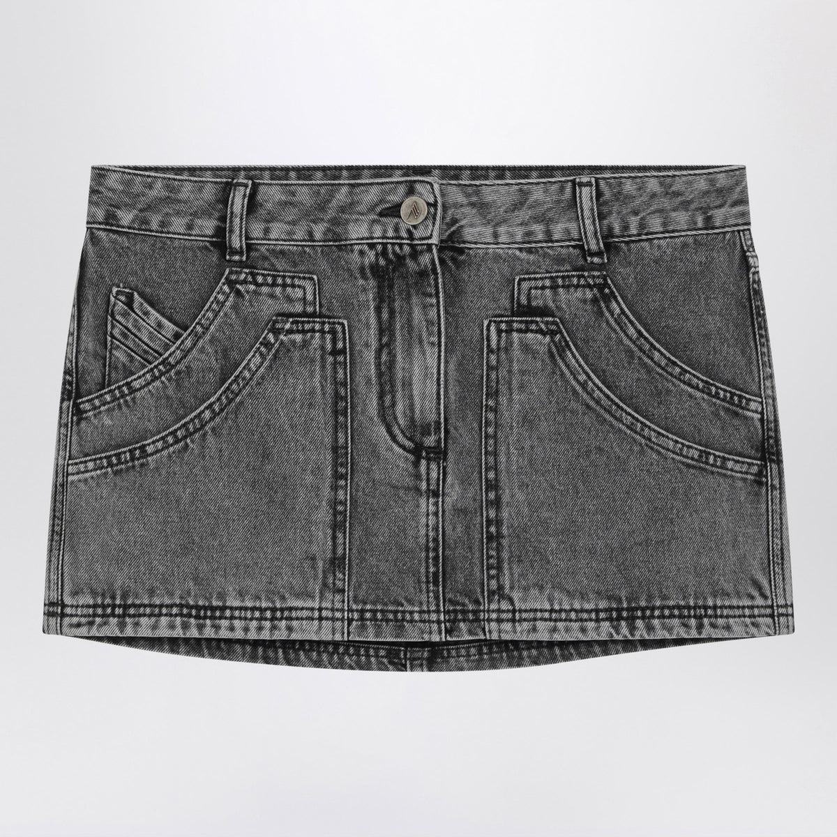 The Attico Black Denim Mini Skirt - Image 4