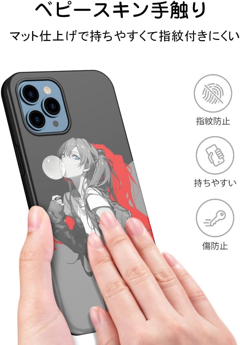 THE DREAMY LIFT iPhone 12/12 pro case anime cartoon eva Asuka cute cool beautiful moe popular goods smartphone case (iphone 12/12 pro (6.1 inch)