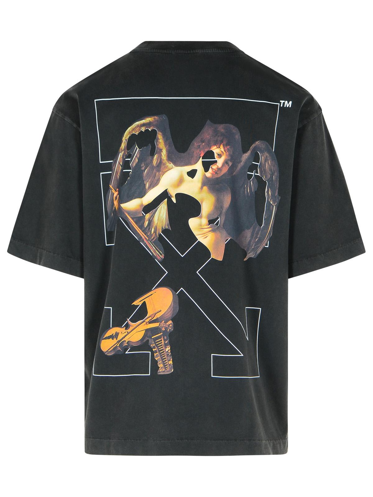 Off Off White 'Cupid Arrow' Black Cotton T Shirt - Image 4