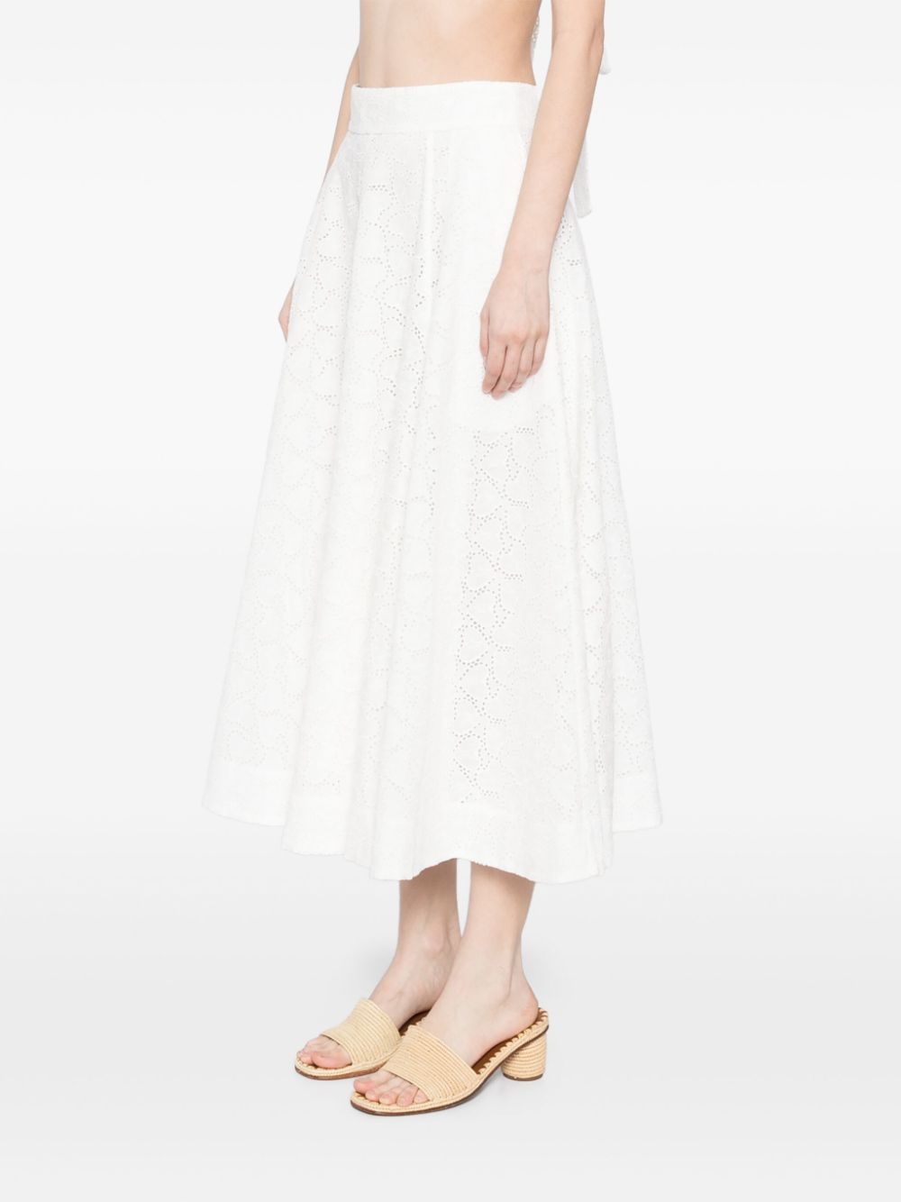 Zimmermann Zimmermann Crush Cotton Midi Skirt - Image 4