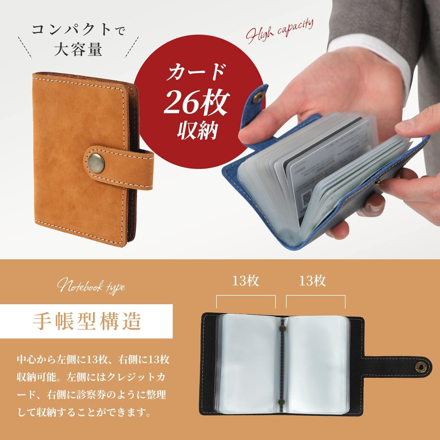 Kameto Bag Manufacturing Men's Credit Card Case, Genuine Leather, Credit Card Case, Folio Case, Credit Card, Examination Ticket, Point Card, dark brown